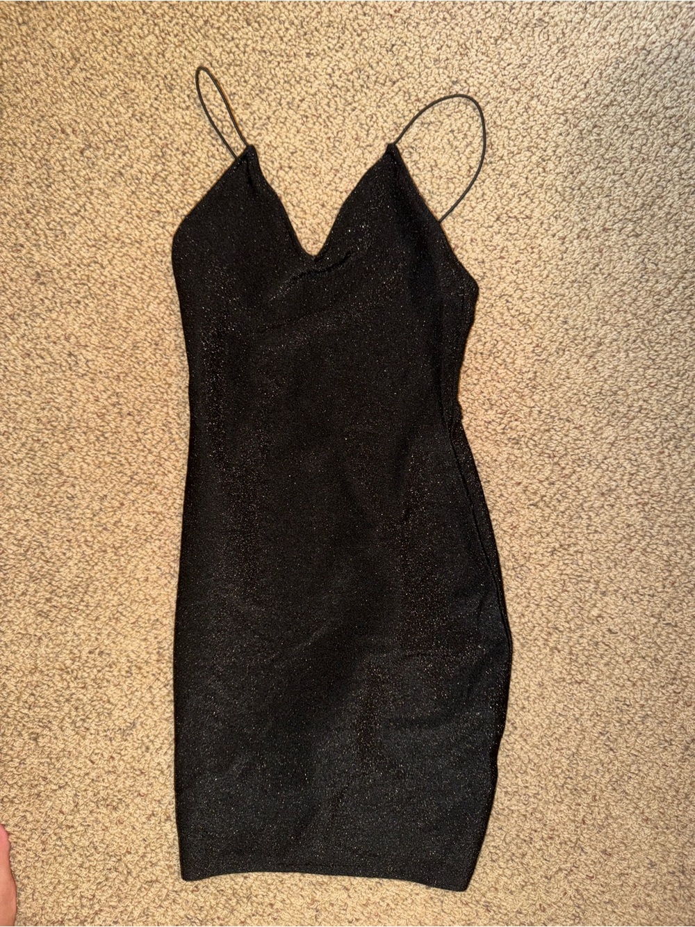 Divided Black Sparkle Mini Slip Dress